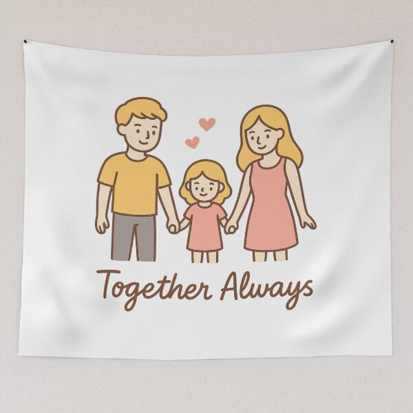 Item preview, Minimal Line Art Family – Together Always Modern Design designed and sold by RouniBoutique.