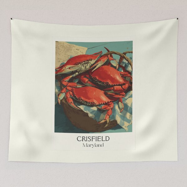Item preview, Crisfield Maryland Blue Crabs | Seafood Capital Poster designed and sold by TuncGK.