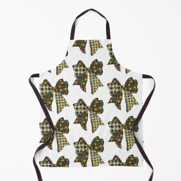 Item preview, Plaid Bow with Smiling Faces and Maple Leaf Accents designed and sold by ChuckleSpace.