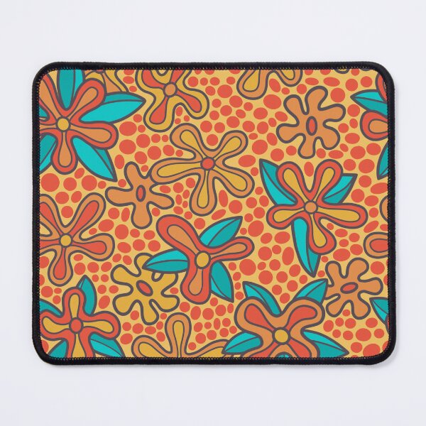 Item preview, Copy of Mod flower garden on gold bkgrnd with orange dots designed and sold by MarySchwindt.
