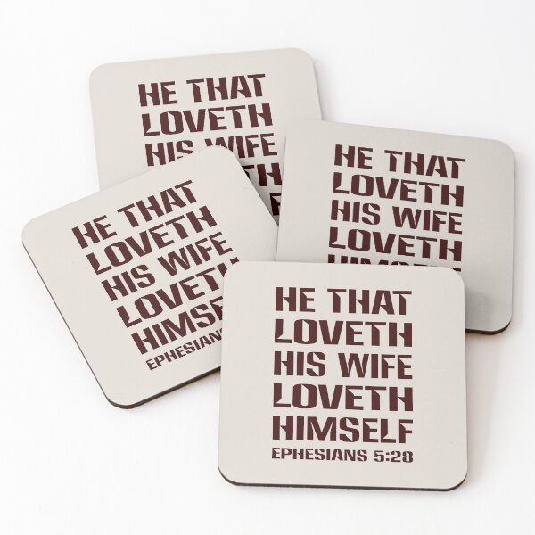 Item preview, He That Loveth His Wife Loveth Himself - Ephesians 5:28 - Christian Men Marriage Bible Verse designed and sold by Angela Dow.