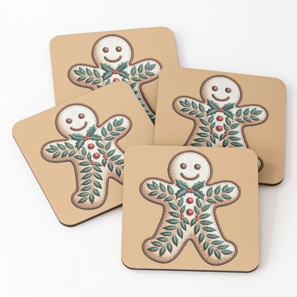 Item preview, Frosted Gingerbread Man Embroidery designed and sold by JediKittenWars.