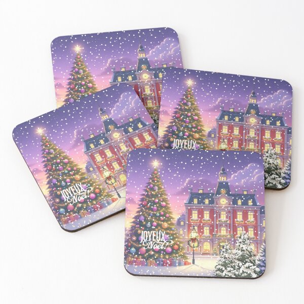 Item preview, Christmas City Scene – Cozy Winter Town Illustration with Christmas Trees and Lights designed and sold by Sugar Wisdom .