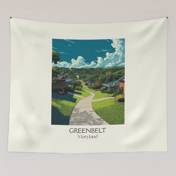 Item preview, Greenbelt Maryland Planned Community | Utopian Town Poster designed and sold by TuncGK.