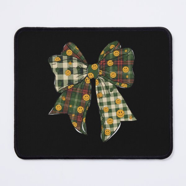Item preview, Plaid Bow with Smiling Faces and Maple Leaf Accents designed and sold by ChuckleSpace.