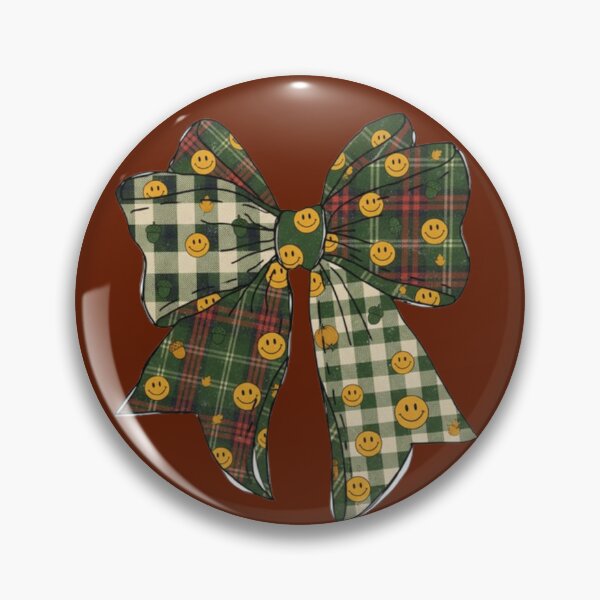 Item preview, Lazo de cuadros con caras sonrientes y hoja de arce designed and sold by ChuckleSpace.