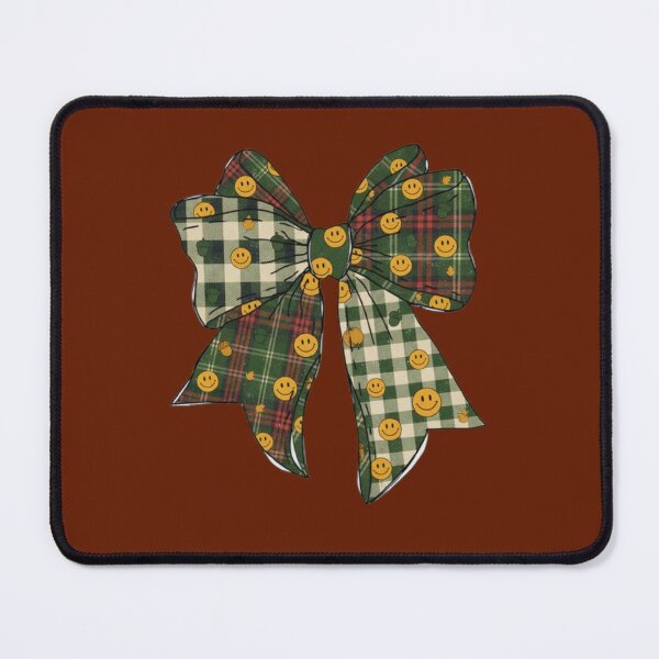Item preview, Plaid Bow with Smiling Faces and Maple Leaf designed and sold by ChuckleSpace.