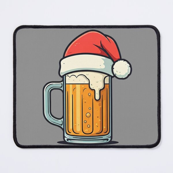 Item preview, Minimalist Santa Beer Mug Illustration | Funny Christmas Cartoon Vector in Flat Outline Style designed and sold by PixelVibe782.