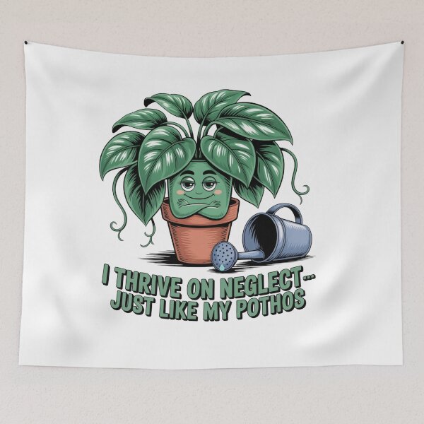Item preview, I Thrive on Neglect Funny Pothos Plant T-Shirt | Humor for Plant Parents designed and sold by 123artistickay.