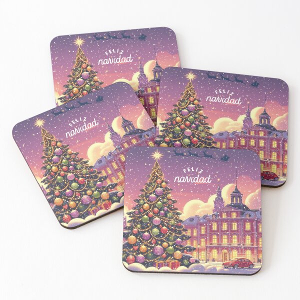 Item preview, Christmas City Scene – Cozy Winter Town Illustration with Christmas Trees and Lights designed and sold by Sugar Wisdom .