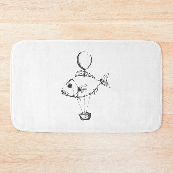 Item preview, Floating Fish Balloons – Surreal Minimal Line Art for Posters & Stickers designed and sold by dreampik.