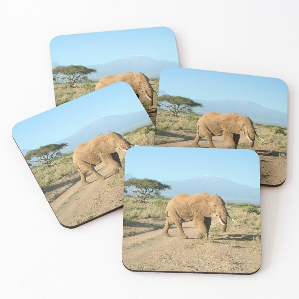 Item preview, Elephant in front of Kilimanjaro - Power & tranquility of nature – Kenya Photography designed and sold by Katja LebenFreude.
