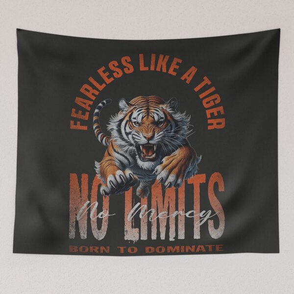 Item preview, Fearless Like a Tiger – No Limits Motivational designed and sold by HB Shirts.