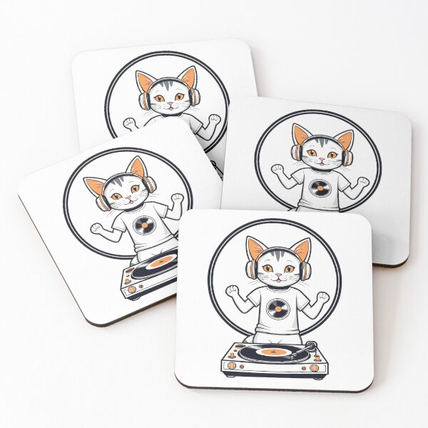 Item preview, DJ Cat – Funny Cartoon Cat with Headphones designed and sold by @AIrtfulVisions.
