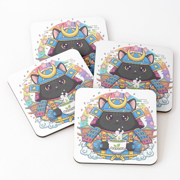 Item preview, Samurai Cat with Matcha  designed and sold by PS.PinkDiamond.