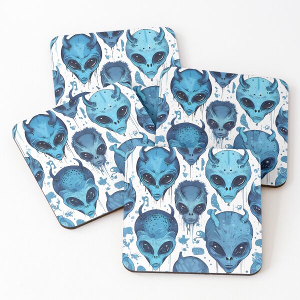 Item preview, Blue Alien Pattern – Sci-Fi Extraterrestrial Design for Apparel & Phone Cases designed and sold by dreampik.