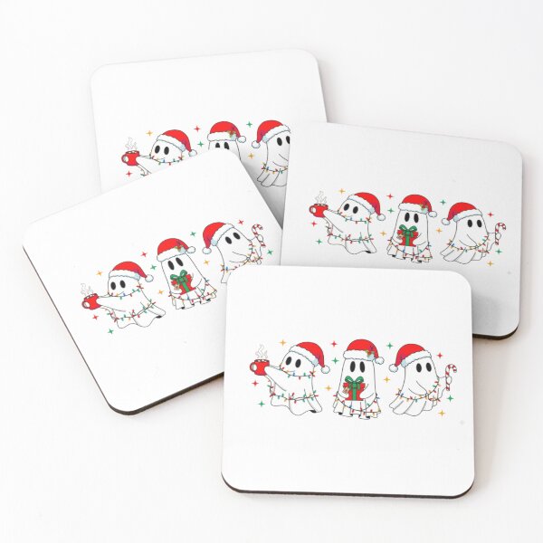 Item preview, Christmas Ghosts with Santa Hats and Holiday Cheer designed and sold by ChuckleSpace.