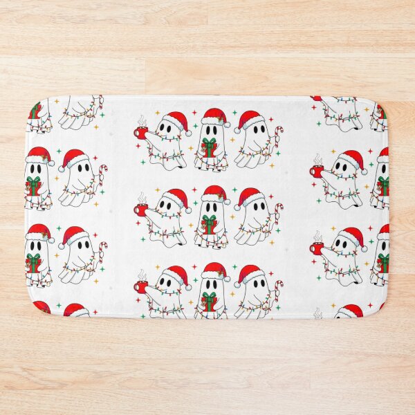 Item preview, Christmas Ghosts with Santa Hats and Holiday Cheer designed and sold by ChuckleSpace.