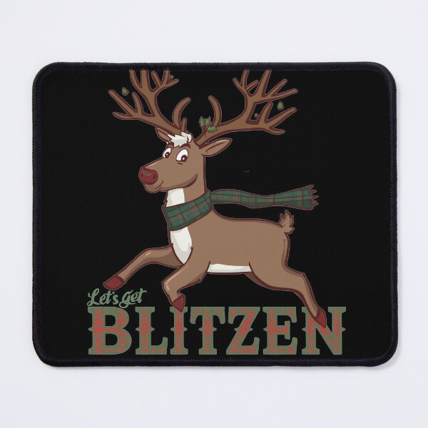 Item preview, Funny Christmas Reindeer Let's Get Blitzen Scottish Tartan Holiday Humor Gift designed and sold by Loom on the Loch.
