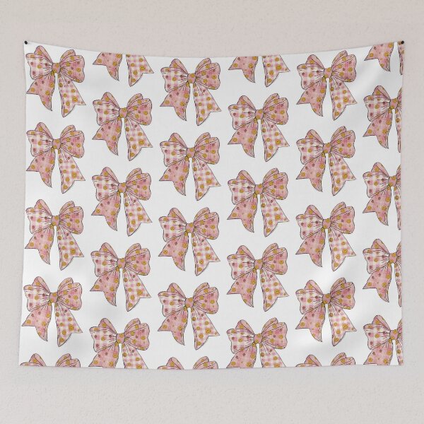 Item preview, Pink Plaid Bow with Smiling Faces  designed and sold by ChuckleSpace.