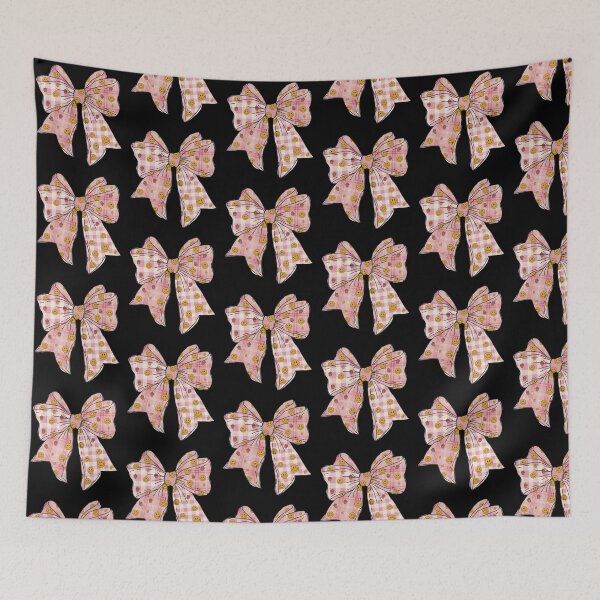 Item preview, Pink Plaid Bow with Smiling Faces  designed and sold by ChuckleSpace.