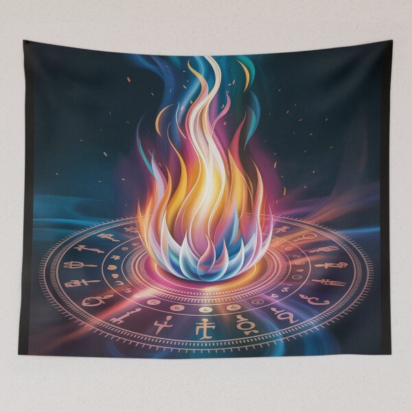 Item preview, А flame dancing at the center of a sacred mandala pattern. designed and sold by Lilashakti ⭐️ ⭐️ ⭐️ ⭐️ ⭐️.
