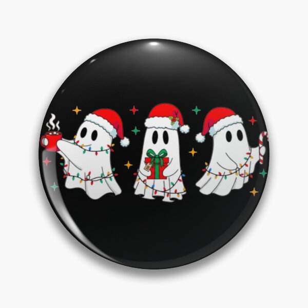 Item preview, Christmas Ghosts with Santa Hats and Holiday Cheer designed and sold by ChuckleSpace.