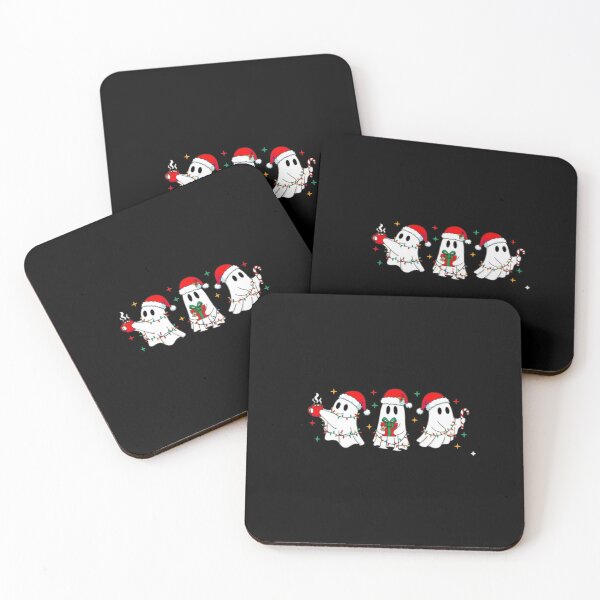 Item preview, Christmas Ghosts with Santa Hats and Holiday Cheer designed and sold by ChuckleSpace.