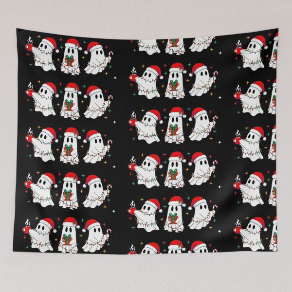 Item preview, Christmas Ghosts with Santa Hats and Holiday Cheer designed and sold by ChuckleSpace.