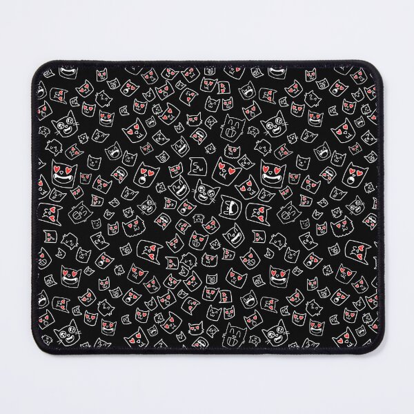 Item preview, Adorable Cartoon Cat Faces Pattern - Black designed and sold by Groslat Art Experiments.