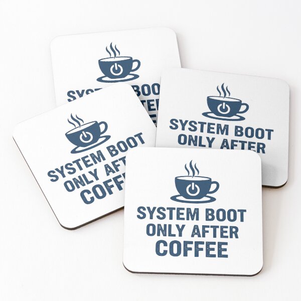 Item preview, The Developer's Mantra: "System Boot Only After Coffee" T-Shirt designed and sold by LIVE_FREE.