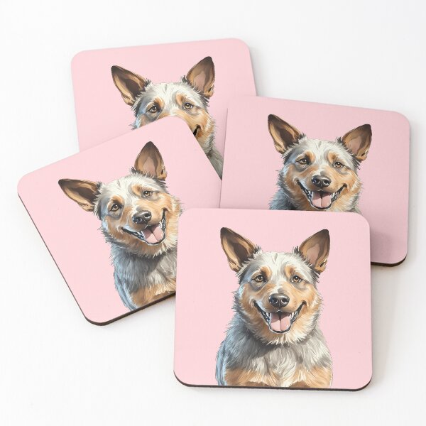 Item preview, Australian Cattle Dog Blue Heeler Puppy Watercolor (pink) designed and sold by Magnolia Valley Art.