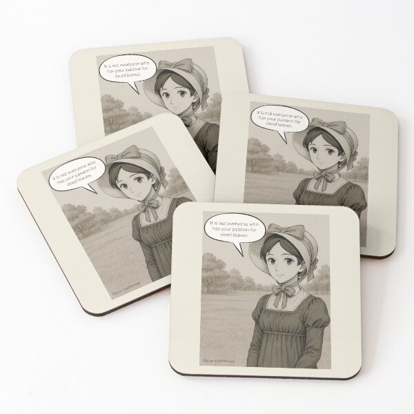 Item preview, Elinor Dashwood Quote – “Passion for Dead Leaves” | Regency Manga Art Print designed and sold by StoryWovenCo.