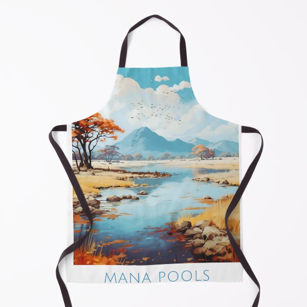 Item preview, Mana Pools Zimbabwe African Safari Vintage Poster designed and sold by LaFabricaArt.