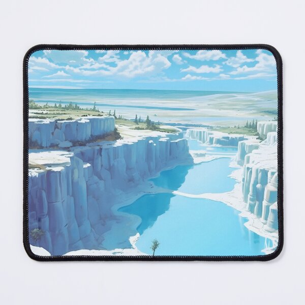 Item preview, Pamukkale Turkey Travertines Mineral Pool Poster designed and sold by LaFabricaArt.