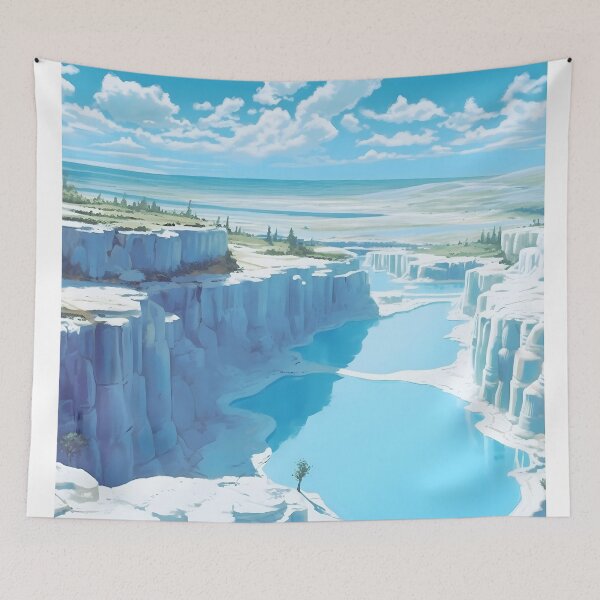 Item preview, Pamukkale Turkey Travertines Mineral Pool Poster designed and sold by LaFabricaArt.