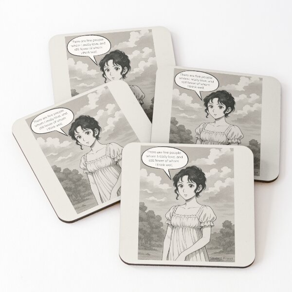 Item preview, Elizabeth Bennet Quote – “Few People Whom I Really Love” | Regency Manga Art Print designed and sold by StoryWovenCo.