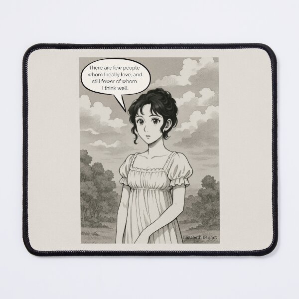 Item preview, Elizabeth Bennet Quote – “Few People Whom I Really Love” | Regency Manga Art Print designed and sold by StoryWovenCo.