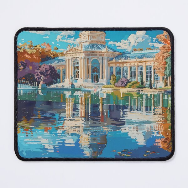 Item preview, Retiro Park Crystal Palace Madrid Vintage Poster designed and sold by LaFabricaArt.