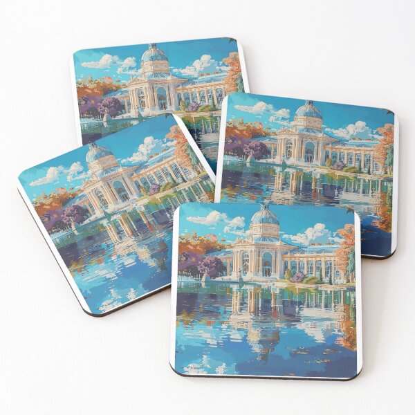 Item preview, Retiro Park Crystal Palace Madrid Vintage Poster designed and sold by LaFabricaArt.