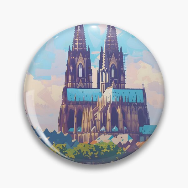 Item preview, Cologne Germany Cathedral Rhein River Vintage Poster designed and sold by LaFabricaArt.