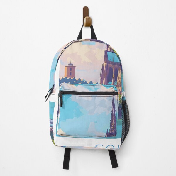 Item preview, Cologne Germany Cathedral Rhein River Vintage Poster designed and sold by LaFabricaArt.