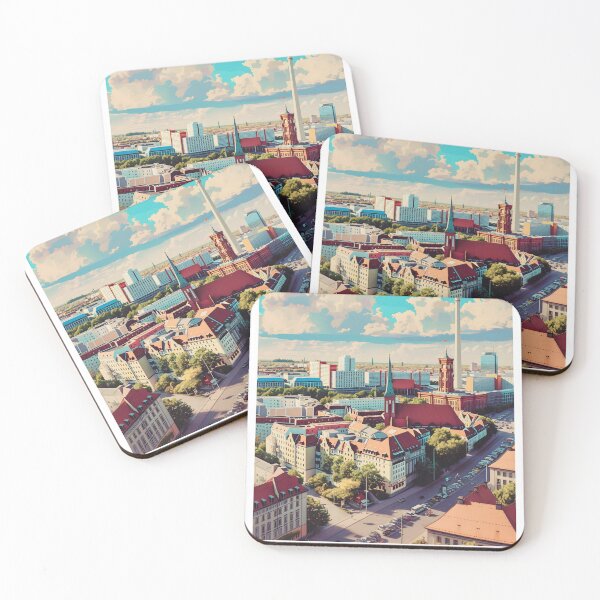 Item preview, Berlin Germany TV Tower Vintage City Poster designed and sold by LaFabricaArt.