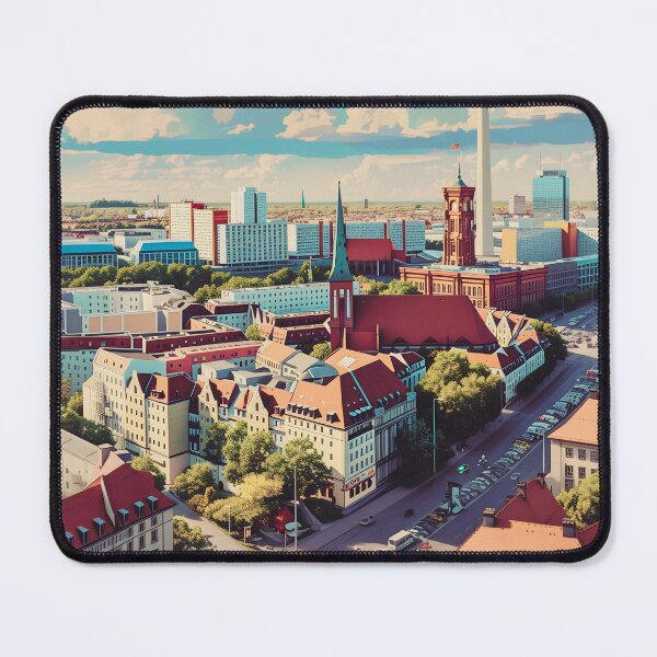 Item preview, Berlin Germany TV Tower Vintage City Poster designed and sold by LaFabricaArt.