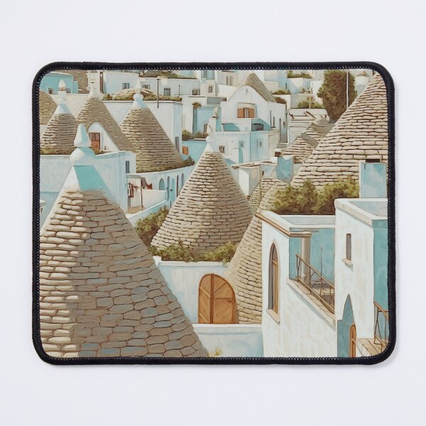 Item preview, Alberobello Italy Trulli Houses Vintage Poster designed and sold by LaFabricaArt.