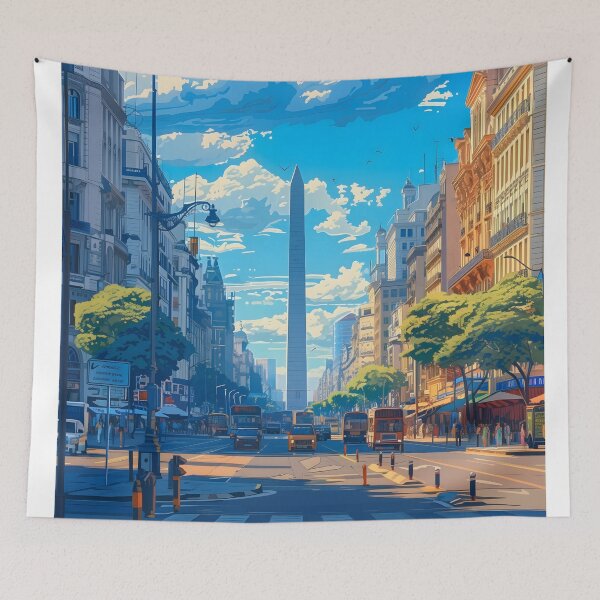 Item preview, Buenos Aires Argentina Obelisco City Travel Poster designed and sold by LaFabricaArt.