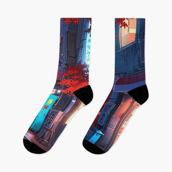 Item preview, Night street - anime, cyberpunk designed and sold by the-sunset.