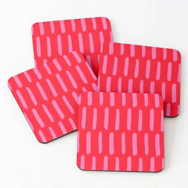 Item preview, Pink on Red Brush Stroke Stripes designed and sold by OneThreeSix.
