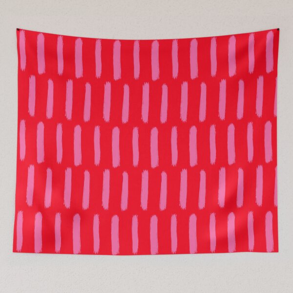 Item preview, Pink on Red Brush Stroke Stripes designed and sold by OneThreeSix.