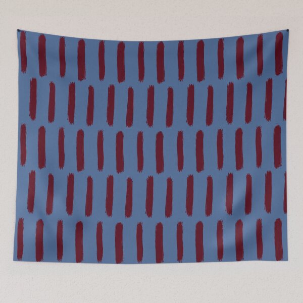 Item preview, Dark Red on Blue Brush Stroke Stripes designed and sold by OneThreeSix.